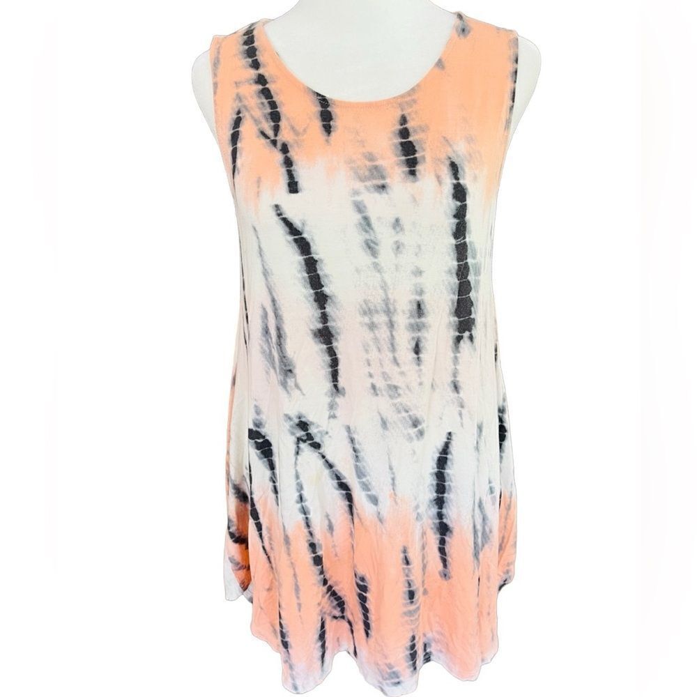 Viamor tie dye loose fit tank top, cut out back